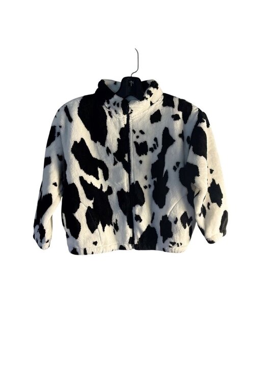 Black Mountain Other - Black Mountain Outdoor Cow Print Fleece Jacket Youth XL Full Zip Warm Plush Soft